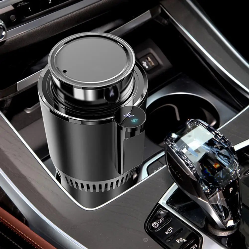 12V Car Office Cup Warmer Cooler with Temperature Display 2 In 1 Beverage Bottle Can Cooler Car Smart Hot Cold Cup Drinks Holder